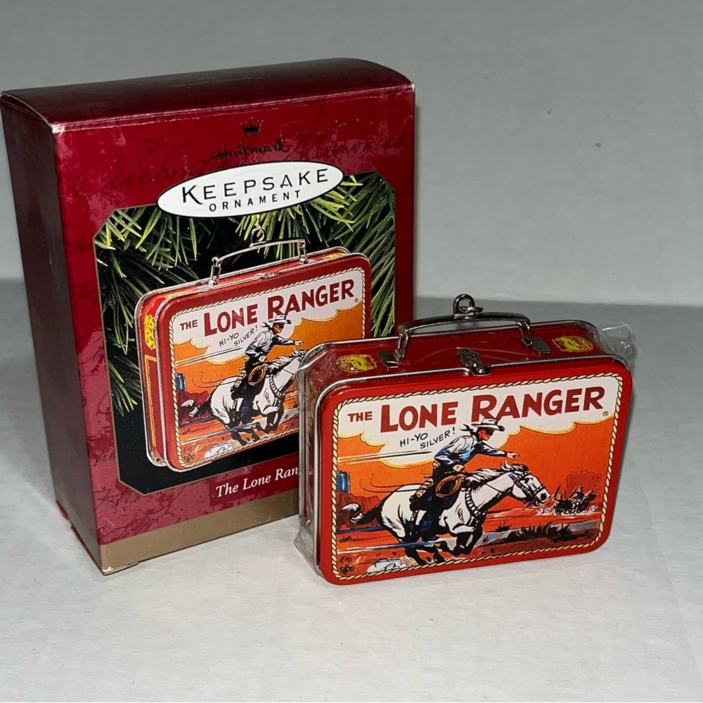 1997 Hallmark Keepsake Ornament The Longer Ranger Pressed Tin Lunch Box Ornament